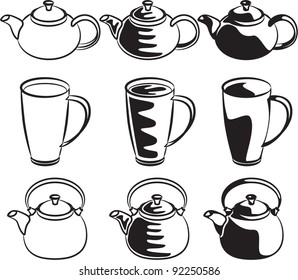 Tea pot and cup set
