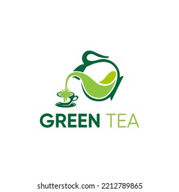 Teekanne und Vektorlogo für Teebecher. elegant, modern, attraktiv, einfach und sehr gut geeignet für Kaffee-, Cafe- und Kaffeehäuser
