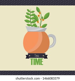 Tea pot design, Drink breakfast beverage tradition kitchen and aromatic theme Vector illustration