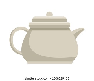 Tea pot design, Time drink breakfast beverage hot porcelain ceramic english and invitation theme Vector illustration