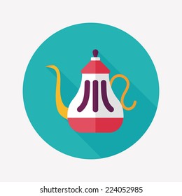 tea pot flat icon with long shadow,eps10