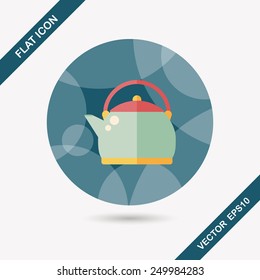 tea pot flat icon with long shadow,eps10