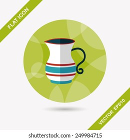 tea pot flat icon with long shadow,eps10