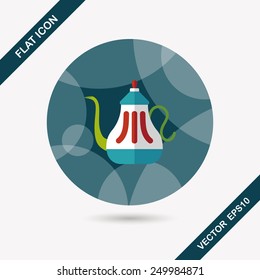 tea pot flat icon with long shadow,eps10