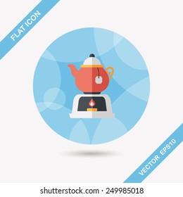 tea pot flat icon with long shadow,eps10