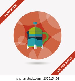 tea pot flat icon with long shadow,eps10