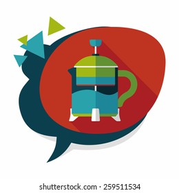 tea pot flat icon with long shadow,eps10