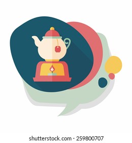 tea pot flat icon with long shadow,eps10