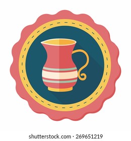 tea pot flat icon with long shadow,eps10