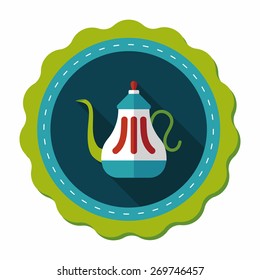 tea pot flat icon with long shadow,eps10