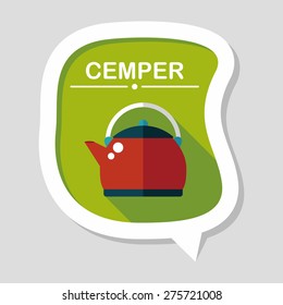 tea pot flat icon with long shadow,eps10