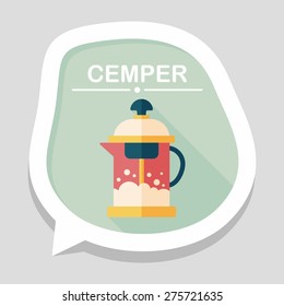 tea pot flat icon with long shadow,eps10