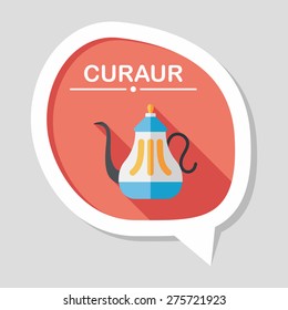 tea pot flat icon with long shadow,eps10