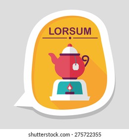 tea pot flat icon with long shadow,eps10