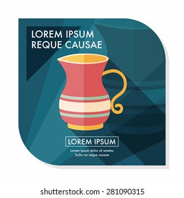 tea pot flat icon with long shadow,eps10