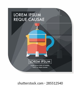 tea pot flat icon with long shadow,eps10