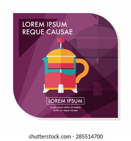 tea pot flat icon with long shadow,eps10