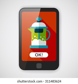 tea pot flat icon with long shadow,eps10