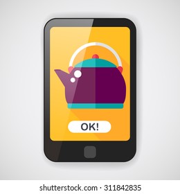 tea pot flat icon with long shadow,eps10