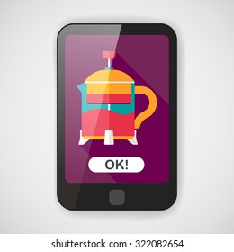 tea pot flat icon with long shadow,eps10