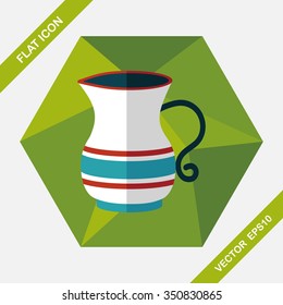 tea pot flat icon with long shadow,eps10