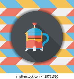 tea pot flat icon with long shadow,eps10