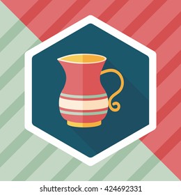 tea pot flat icon with long shadow,eps10