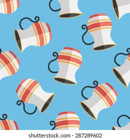 tea pot flat icon,eps10 seamless pattern background