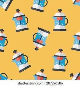 tea pot flat icon,eps10 seamless pattern background