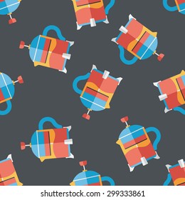 tea pot flat icon,eps10 seamless pattern background