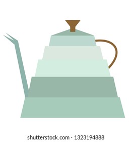 tea pot flat simple illustration. Home and kitchen series. Tableware food and dishes.