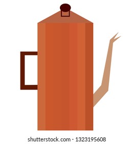 tea pot flat simple illustration. Home and kitchen series. Tableware food and dishes.