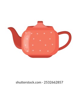 Tea pot flat vector design isolated on white background