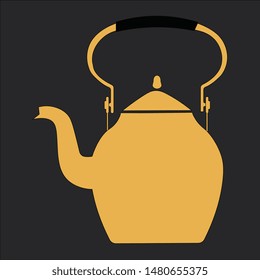 Tea Pot flat vector, red tea, milk tea, 