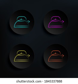 Tea pot hand drawn dark badge color set icon. Simple thin line, outline vector of tea icons for ui and ux, website or mobile application