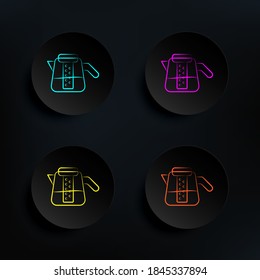 Tea pot hand drawn dark badge color set icon. Simple thin line, outline vector of tea icons for ui and ux, website or mobile application