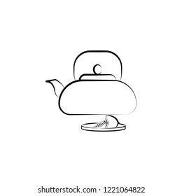 Tea pot hand drawn icon