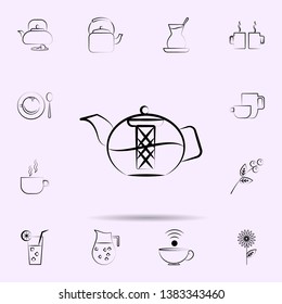 Tea pot hand drawn icon. Universal set of tea for website design and development, app development