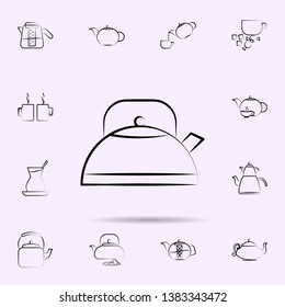Tea pot hand drawn icon. Universal set of tea for website design and development, app development