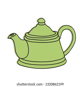 tea pot hand drawn illustration. Icon, graphic symbol, part of image design , kitchen hardware