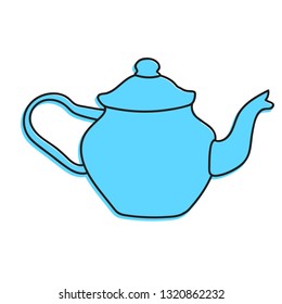 tea pot hand drawn illustration. Icon, graphic symbol, part of image design , kitchen hardware