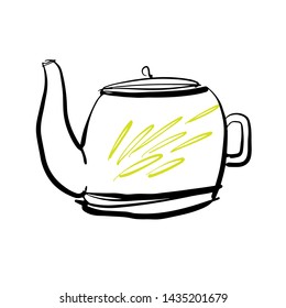 Tea pot hand drawn illustration for your design: cafe, menu, card
