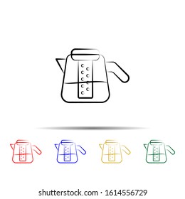 Tea pot hand drawn multi color style icon. Simple thin line, outline vector of tea icons for ui and ux, website or mobile application