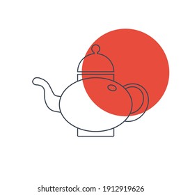 Tea pot icon. coffee pot, hot coffee and tea icon with vector illustration.