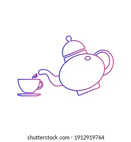 Tea pot icon. coffee pot, hot coffee and tea icon with vector illustration.