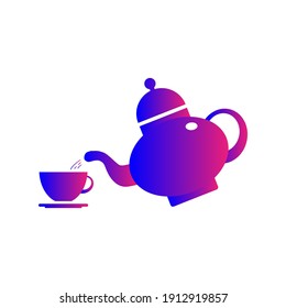 Tea pot icon. coffee pot, hot coffee and tea icon with vector illustration.
