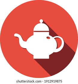 Icono de olla de té. cafetera, café caliente e icono de té con ilustración vectorial.