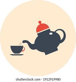 Tea pot icon. coffee pot, hot coffee and tea icon with vector illustration.