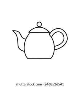 Icono de la olla de té. Diseño de Vector de alimentos naturales de agua de bebida caliente.