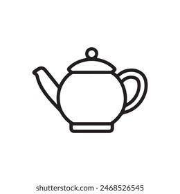 Icono de la olla de té. Diseño de Vector de alimentos naturales de agua de bebida caliente.